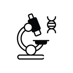 Microscope and DNA vector icon