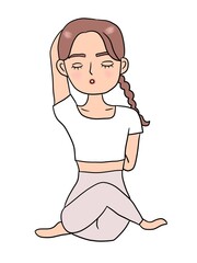 ヨガをする女性