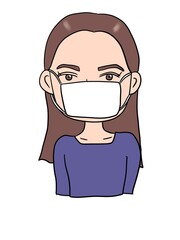 マスクをする女性