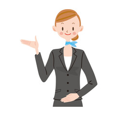 販売員のイラスト　受付　美容　化粧品売り場