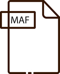 Obraz premium MAF File format minimal icon with black outline