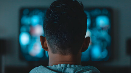 Man Watching Classic Movie Marathon Man Wit