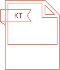 KT File format icon black outline and light color text