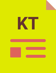 KT with deep and minimal colors and folded icon
