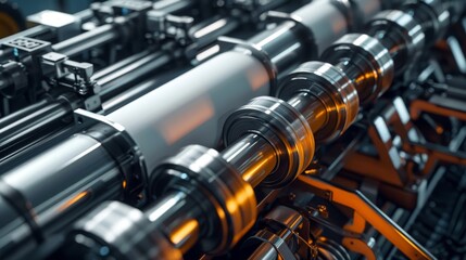 Dynamic Industrial Printing Press in Action Speed Precision Innovation