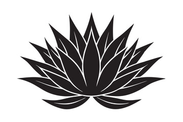 Succulent Agave Silhouette Vector Illustration | Desert Flower Graphic Design Element