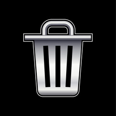 Modern trash can icon—perfect for organizing, decluttering, and simplifying both your digital and physical spaces.minimalism and efficiency to your workflow. vector illustration concept.