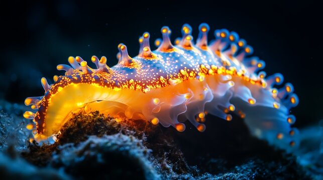 Golden Sea Cucumber in Abyss