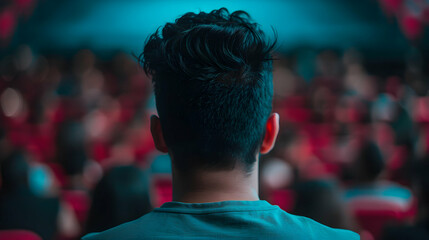 Obraz premium Man Watching Live Stand Comedy Show Man