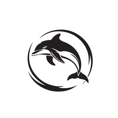 Dolphin Logo Template Vector. Dolphin logo design concept on white background