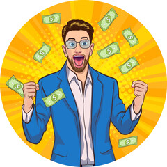 cartoon people actions emotions in Avatars retro pop art comic style