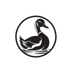 Duck Logo Design Vector. Vector Stok Duck Logo Vector Design Template