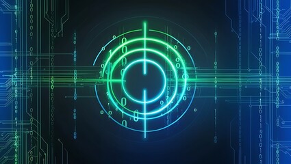 Obraz premium Green binary tech background