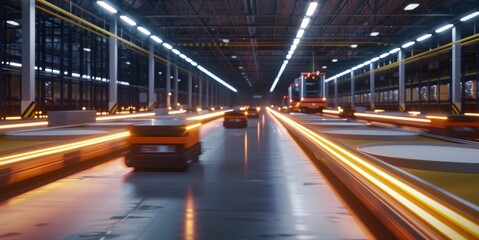 Efficient Automation AGVs in a Modern Warehouse