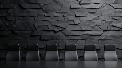 Obraz premium Office boardroom with empty chairs and a premium texture background
