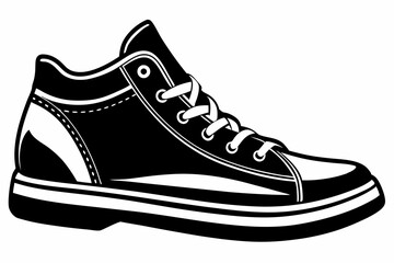 Shoes silhouette vector illustration, male classic, sneakers, running shoes