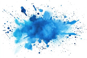 Fototapeta premium Vibrant blue watercolor splash art