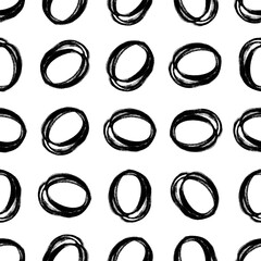 Seamless pattern with sketch circles shape