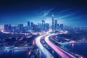 Fototapeta premium Futuristic road, smart city landscape. image by rawpixel.