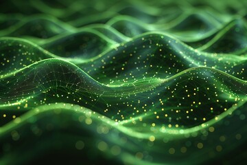 A green wave with a lot of sparkles on it