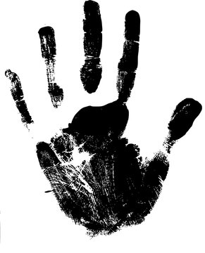 handprint with paint. in vector graphics