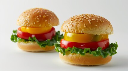 Vibrant Bell Pepper Burger A Fresh Colorful Twist on Fast Food Favorites for HealthConscious Diners
