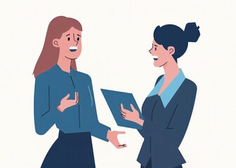 Professional women discussing work