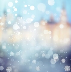 Obraz premium Winter snowflakes bokeh background illustration