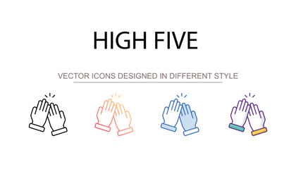 High Five icon design with white background stock illustration