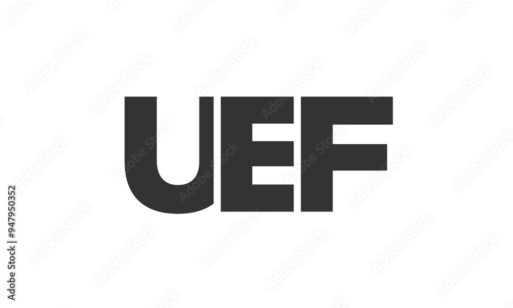 Poster uef logo design template with strong and modern bold text. initial based vector logotype featuring s