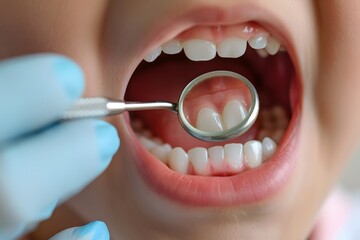 Dental Checkup: A Close-Up of a Child's Mouth During an Examination