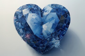 Fototapeta premium A blue diamond is shown in a painting
