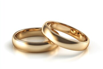 Elegant gold wedding rings pair