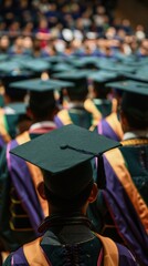 a top-tier university graduation ceremony with graduates in caps and gowns, highlighting academic elite achievements.