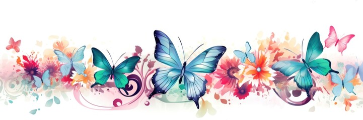 Abstract image of bright and colourful tropical butterflies