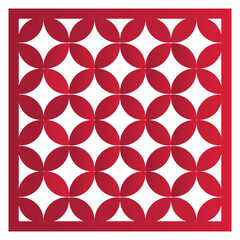 Red Chinese Pattern Illustration Isolated on White Background. Happy Chinese New Year Symbol