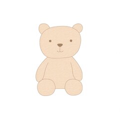 Obraz premium Cute minimalist teddy bear illustration