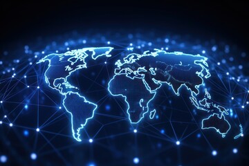 Technology abstract network planet.