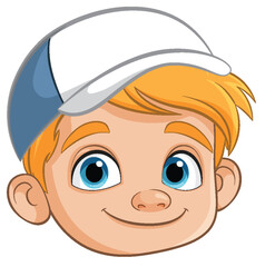 Smiling Boy with Blue Eyes