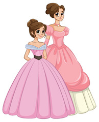 Elegant Princesses in Ball Gowns