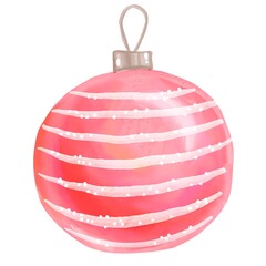 Bubbles. Christmas tree decoration. Watercolor