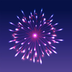 Fototapeta premium Experience a Spectacular and Vibrant Firework Display in the Night Sky