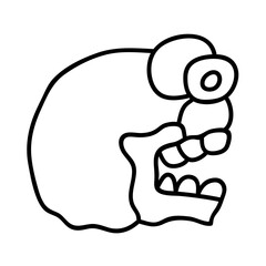 Skull tribal symbol. American style. Aztec style Mexican design