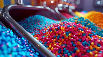 Obraz premium Colorful Plastic Pellets The Heartbeat of Innovation in the Manufacturing Industry