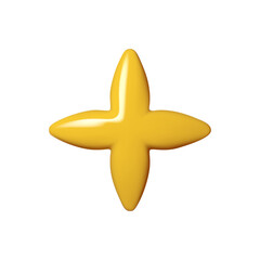 Yellow flower Shaped Balloon Isolated on White Background - Realistic 3D Vector Illustration