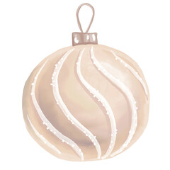 Bubbles. Christmas tree decoration. Watercolor