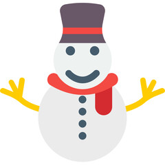 Snowman vector icon in flat style 