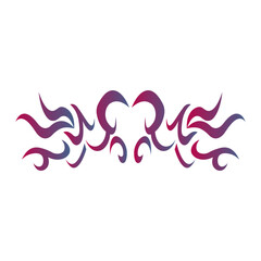 Tribal Tattoo with Vintage Y2k Design Style. Vector Graphic Illustration