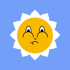 Daisy flower smiling face, cute sunflower emoji for different emotions, great for adding joy to your designs