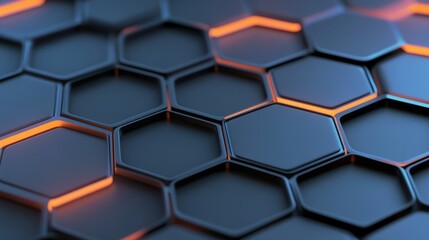 A close up of a black and orange hexagonal pattern